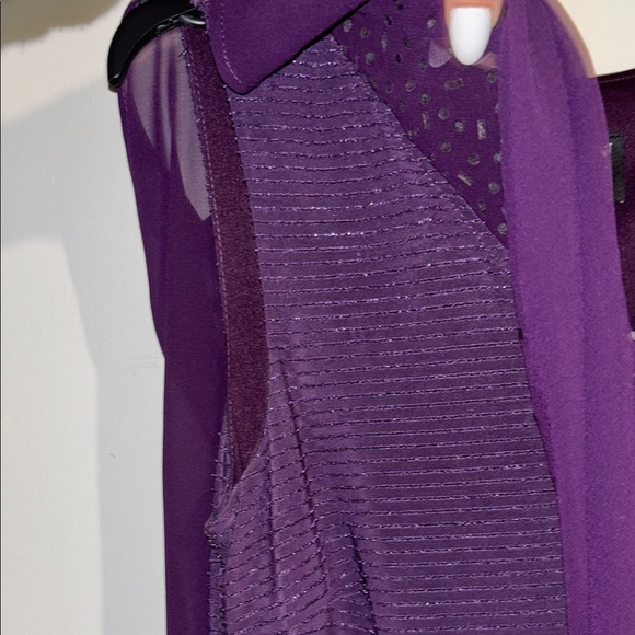 Frank Lyman Design Purple Sheath Dress with Flutter Sleeves - Picture 5 of 7